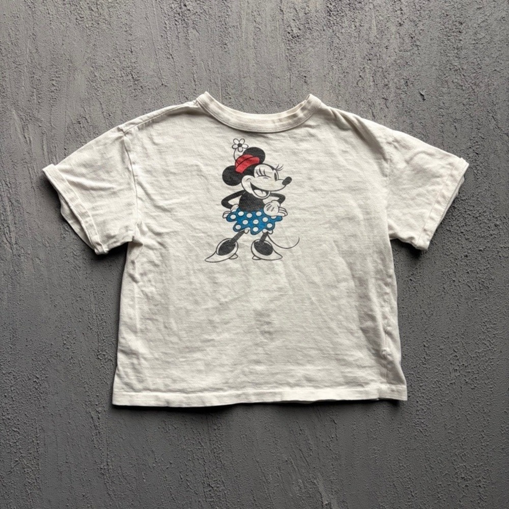 Denim Dungaree T-Shirt Medium 130CM White Disney Minnie Mouse